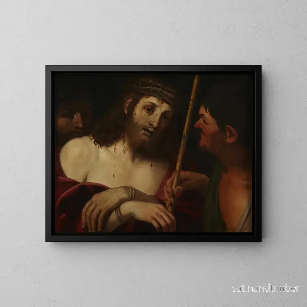 Reproduktion av målningen La moquerie du Christ - Domenichino