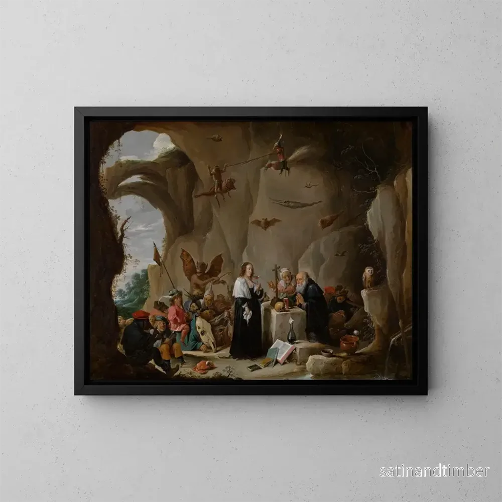 Reproduktion av målningen La Tentation de saint Antoine le Grand - David Teniers le Jeune