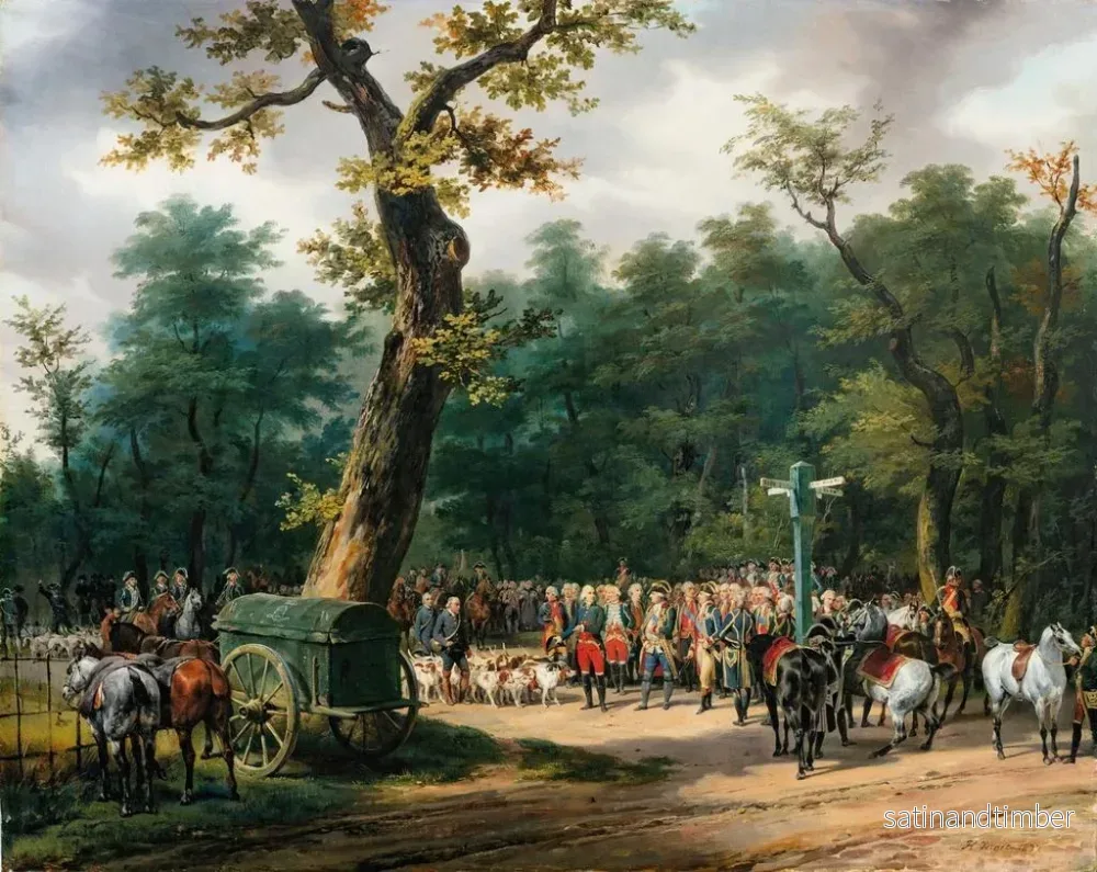 Reproduktion av målningen La dernière chasse de Louis XVI à Fontainebleau - Horace Vernet - Bild 2