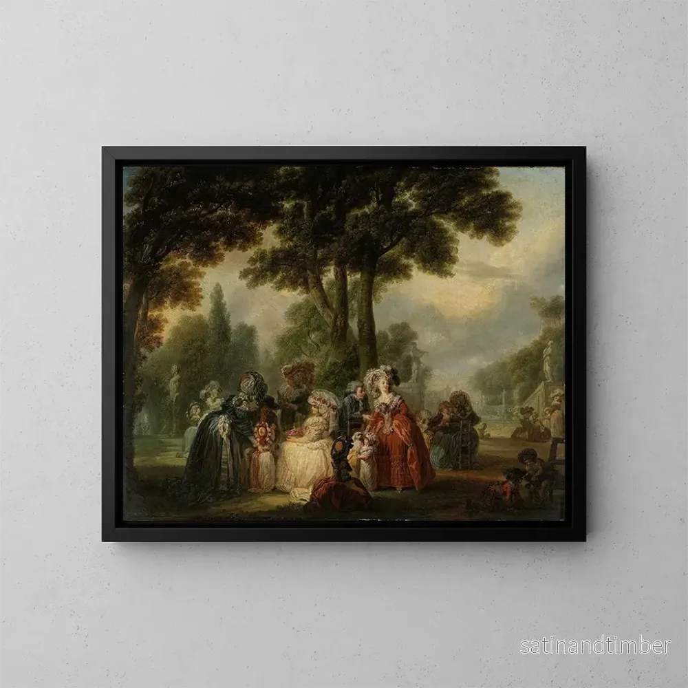 Reproduktion av målningen Samling i en park – François-Louis-Joseph Watteau Reproduktion av målningen Samling i en park – François-Louis-Joseph Watteau