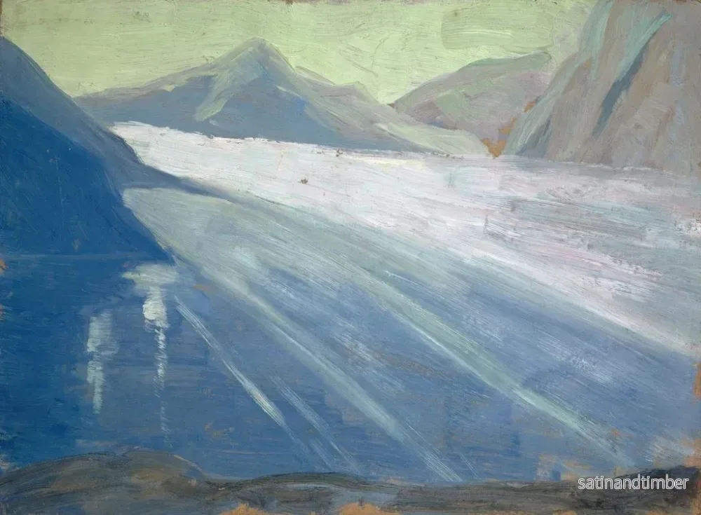Reproduktion av målningen Vy över Aletsch-glaciären II - Ernst Schiess - Bild 2