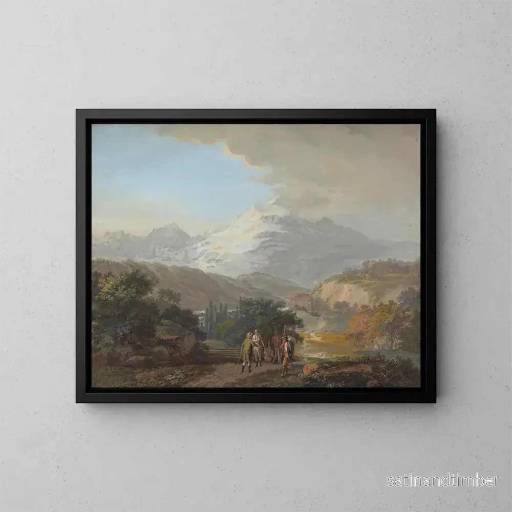 Reproduktion av målningen Vue du Mont Blanc dans la vallée de Salenges - Johann Georg Volmar