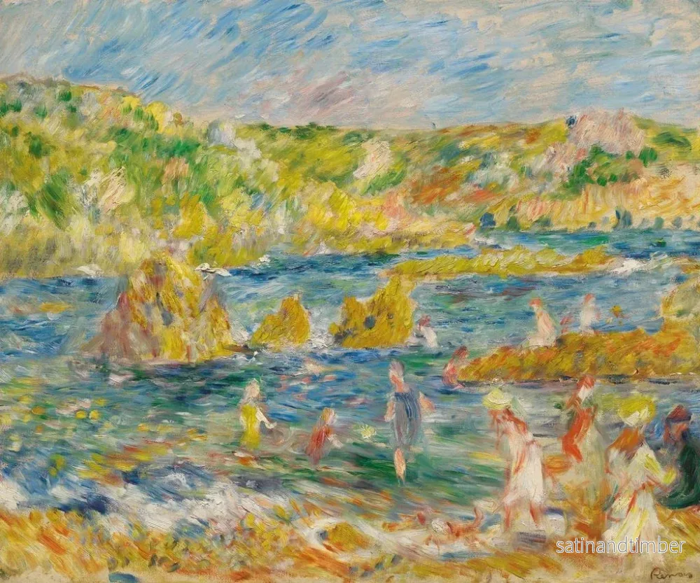 Reproduktion av målningen Rochers de Guernesey med personer på stranden av Guernesey - Pierre-Auguste Renoir - Bild 2