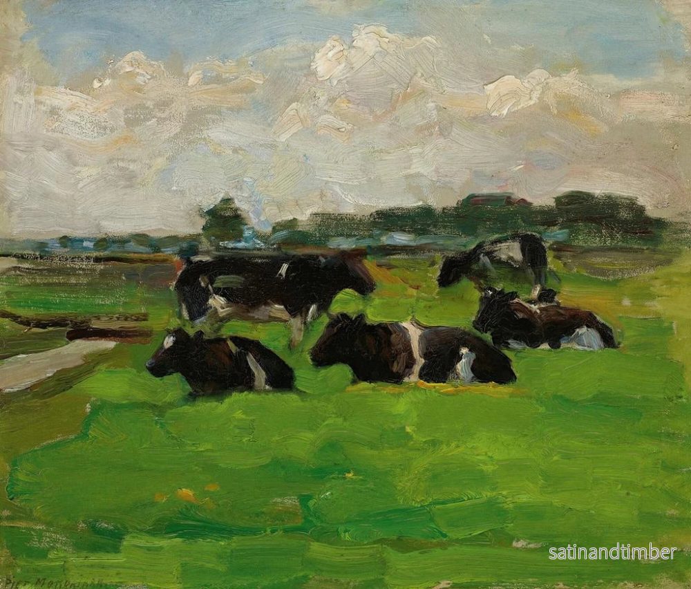 Reproduktion av målningen Landskap med en grupp av fem kor - Piet Mondrian - Bild 2