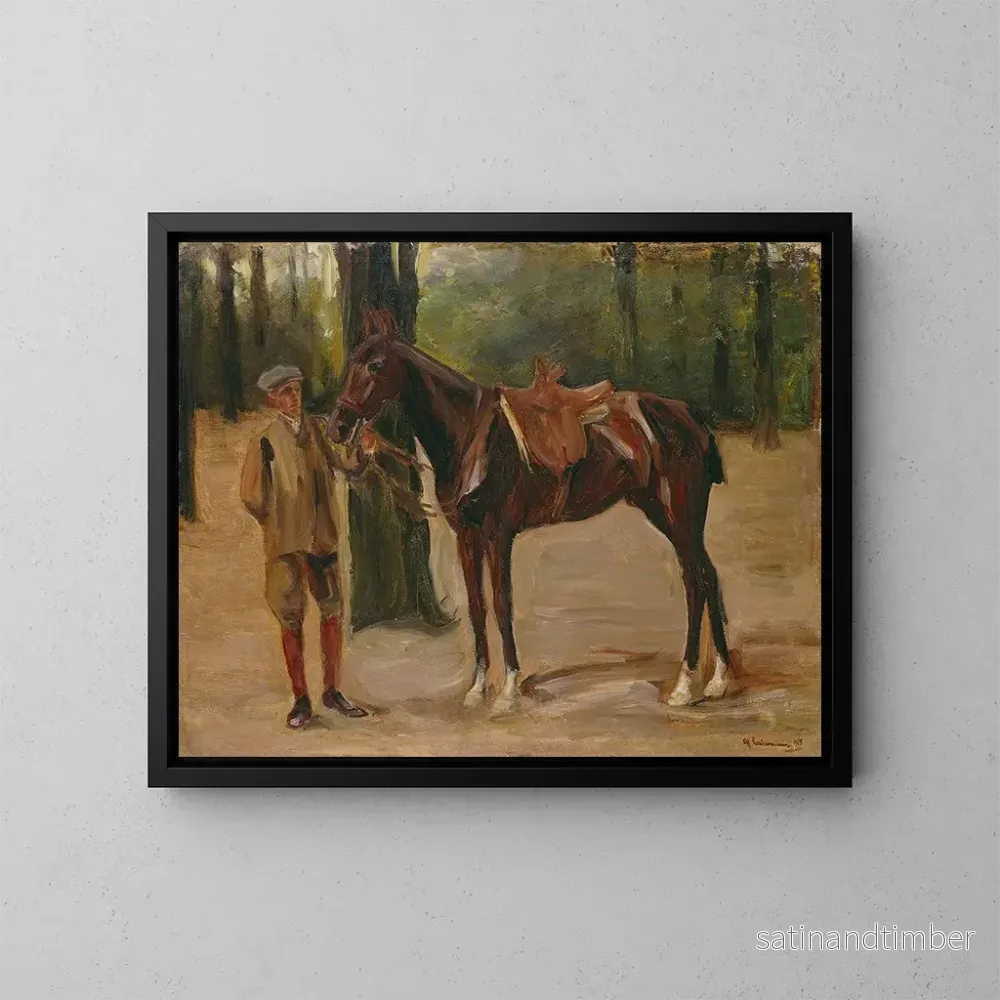 Reproduktion av målningen Cavalier med häst - Max Liebermann
