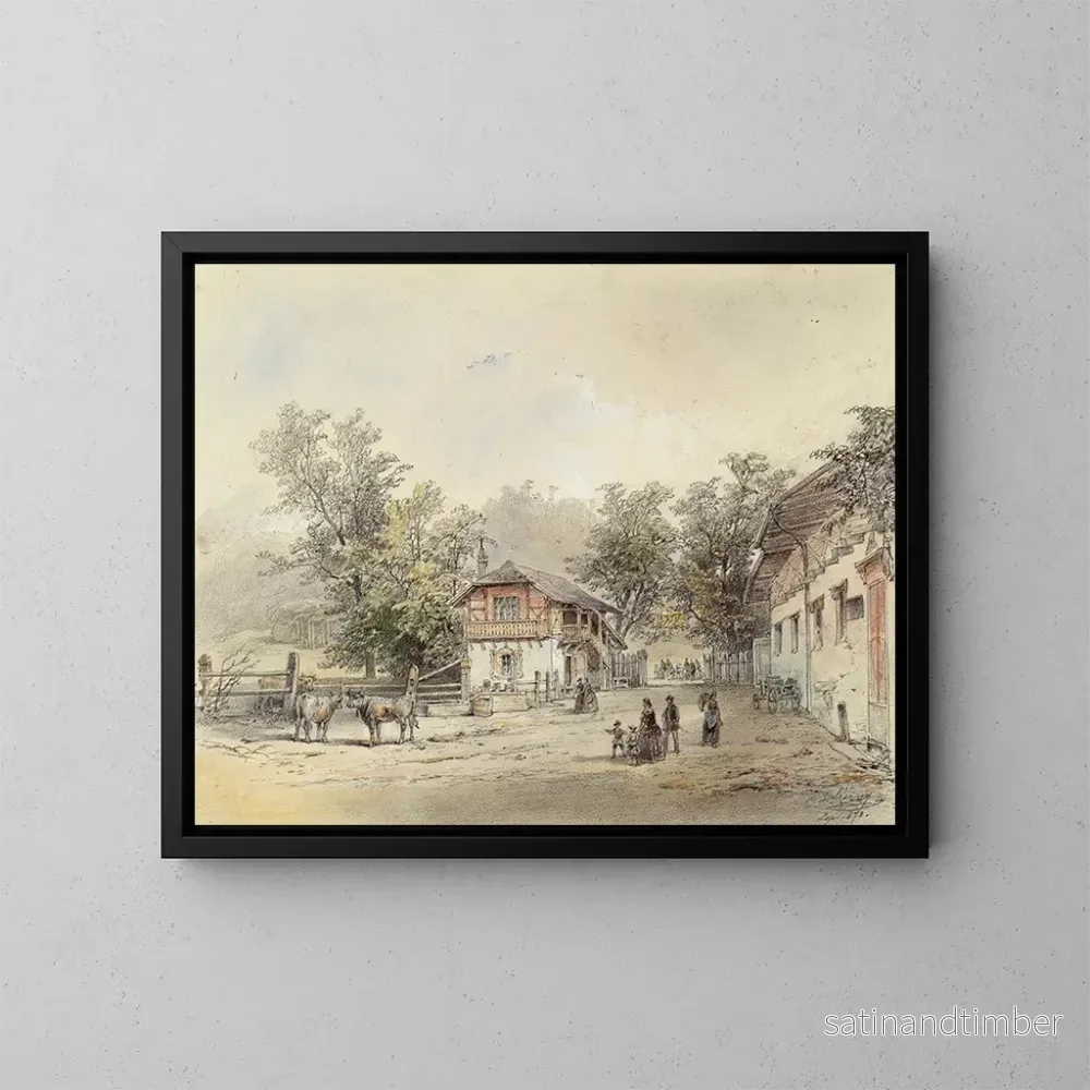 Reproduktion av målningen La laiterie à Vorderbrühl près de Vienne – Ludwig Czerny Reproduktion av målningen La laiterie à Vorderbrühl près de Vienne – Ludwig Czerny