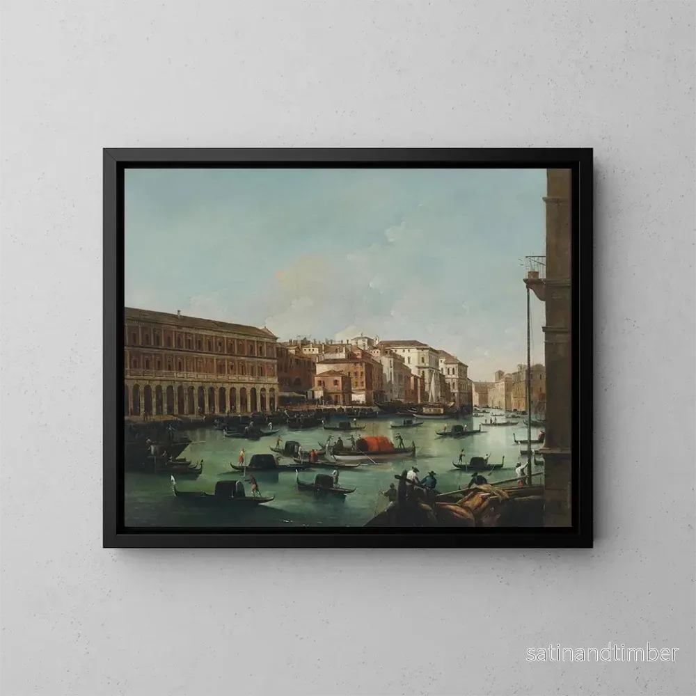 Reproduktion av målningen Venise, Grand Canal med nya byggnader - Giuseppe Bernardino Bison