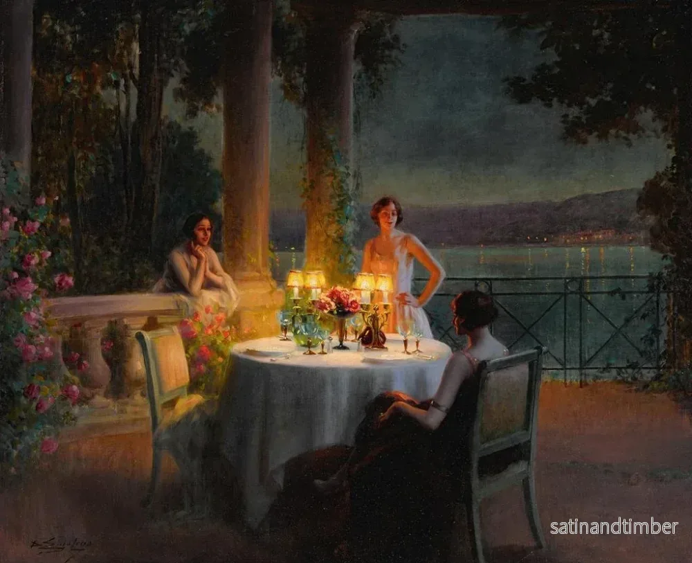 Reproduktion av målningen En middag vid ljus - Delphin Enjolras - Bild 2
