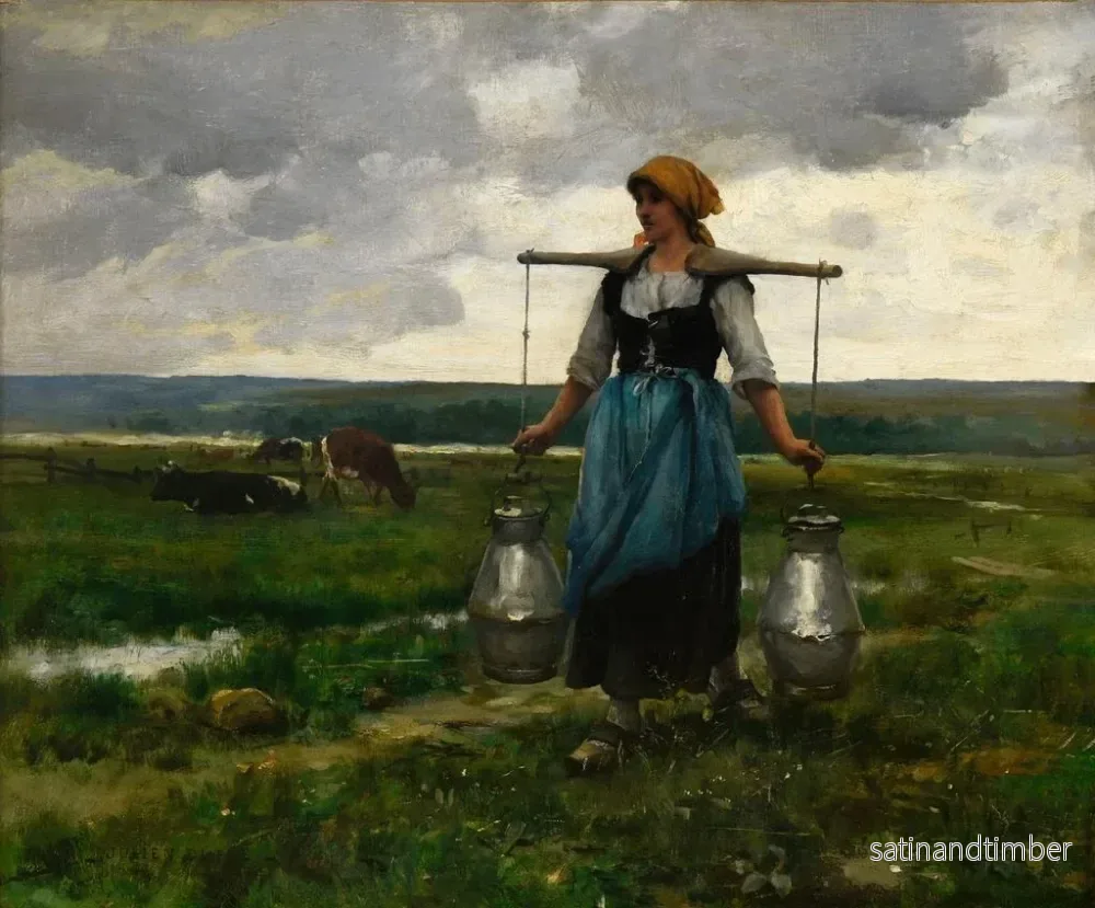 Reproduktion av målningen Porteuse de lait - Jules Dupré - Bild 2