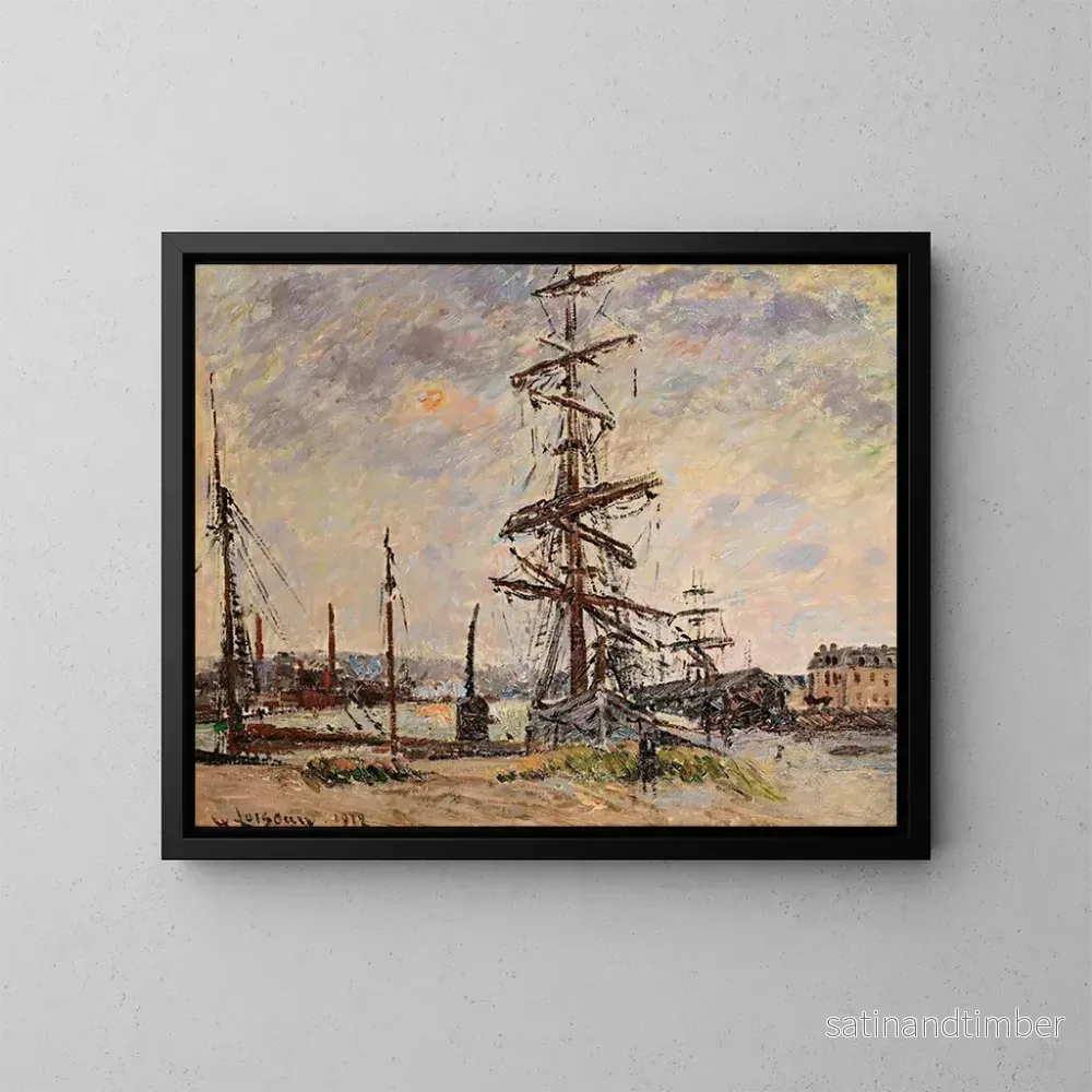Reproduktion av målningen Båtar vid kajen i Le Havre - Gustave Loiseau