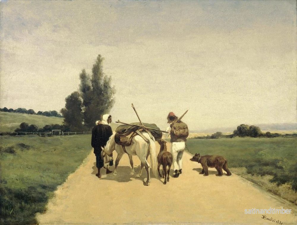 Reproduktion av målningen Familjemålning på promenad längs en landsväg - Karel Frederik Bombled - Bild 2