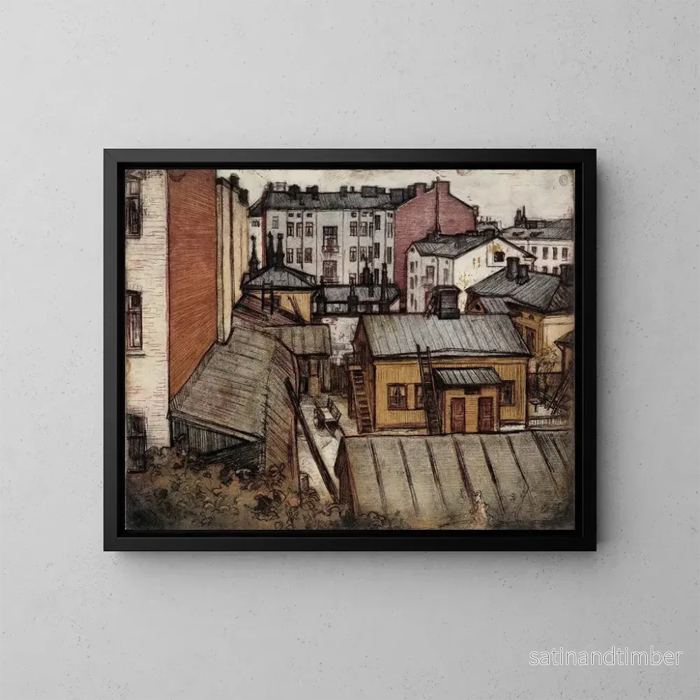 Reproduktion av målningen Vue depuis la maison des artistes Bernhardinkatu – Eero Järnefelt Reproduktion av målningen Vue depuis la maison des artistes Bernhardinkatu – Eero Järnefelt