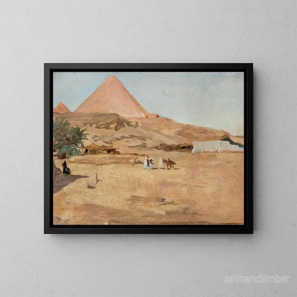 Reproduktion av målningen Motiv av öken och pyramid från resan i Egypten – Jan Cybis Reproduktion av målningen Motiv av öken och pyramid från resan i Egypten – Jan Cybis