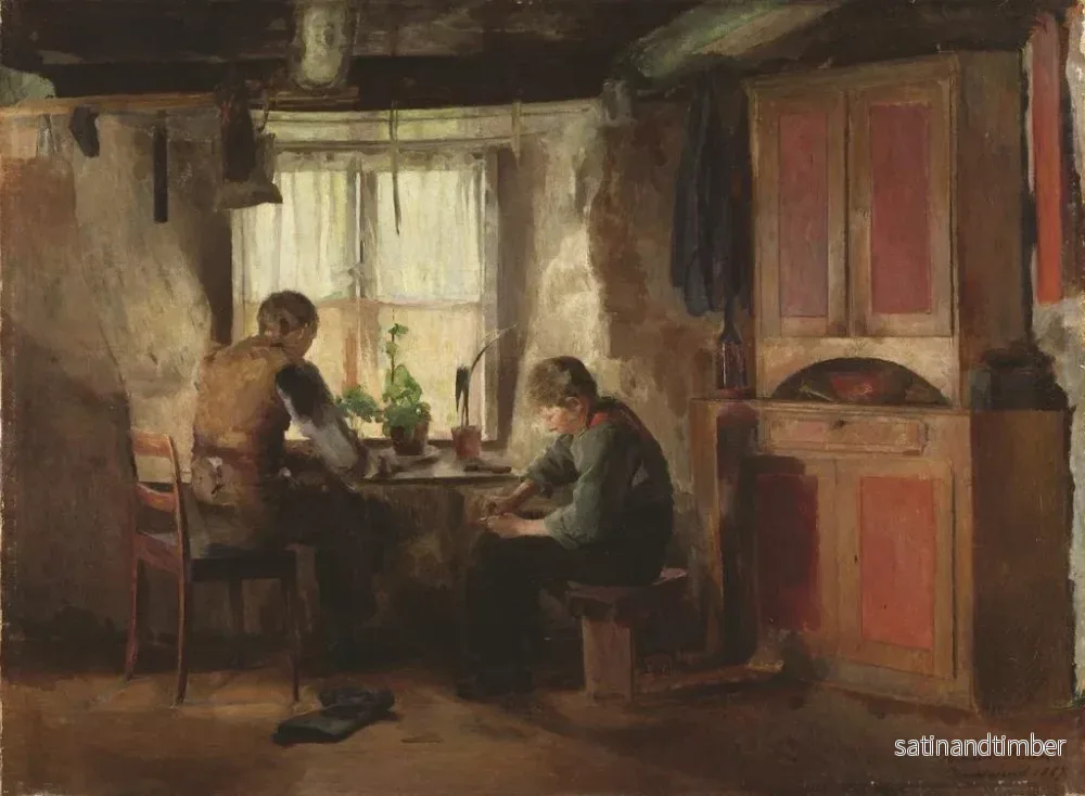Reproduktion av målningen En skomakare på landet - Harriet Backer - Bild 2