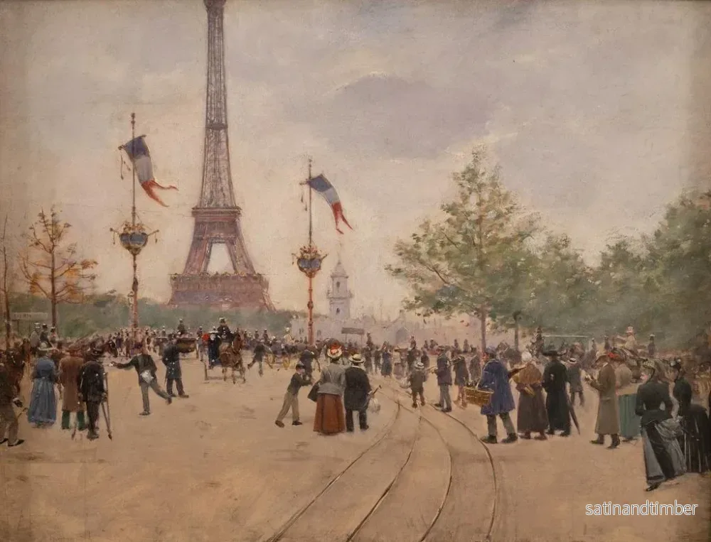 Reproduktion av målningen av Entréen till världsutställningen 1889 - Jean Béraud - Bild 2