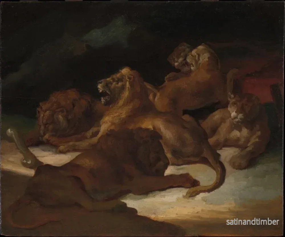 Reproduktion av målningen Lejon i ett berglandskap - Théodore Géricault - Bild 2