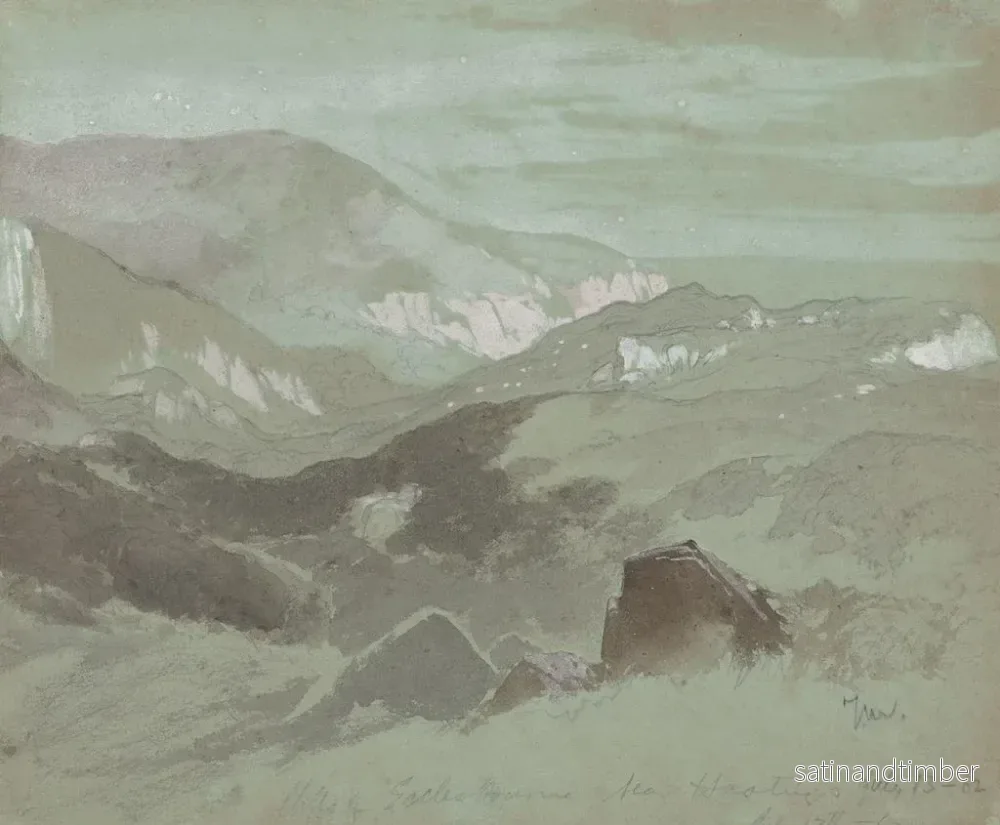 Reproduktion av målningen Falaises d'Ecclesbourne nära Hastings - Thomas Moran - Bild 2