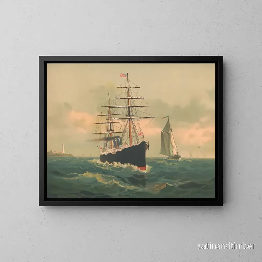 Reproduktion av målningen Entré dans le port de Boston – Schultz Co Lith Reproduktion av målningen Entré dans le port de Boston – Schultz Co Lith