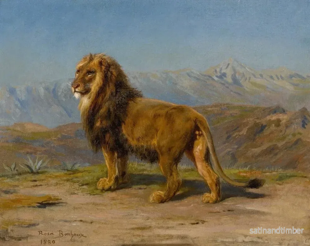 Reproduktion av målningen Lejon i ett bergigt landskap - Rosa Bonheur - Bild 2