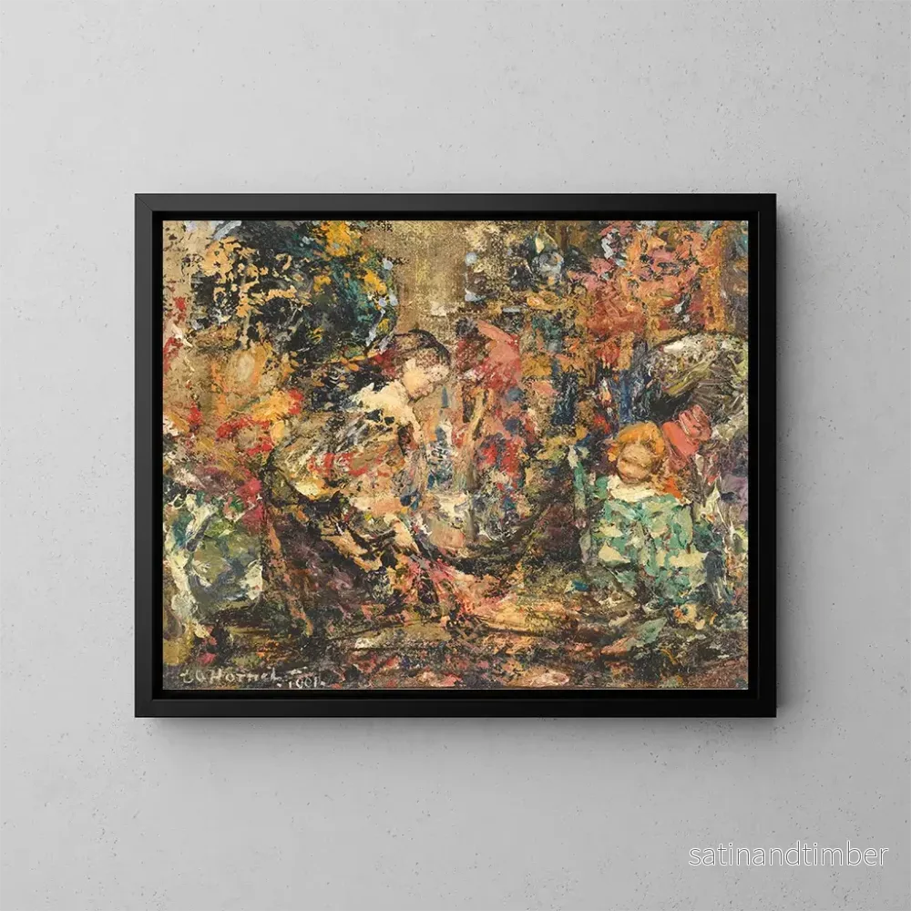 Reproduktion av målningen Flickor med blommor - Edward Atkinson Hornel