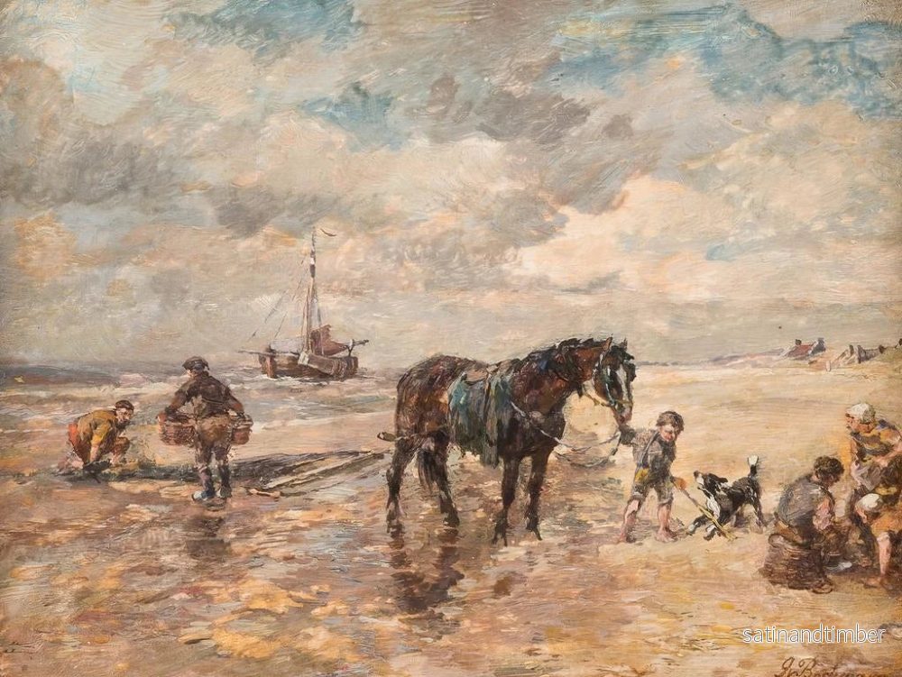 Reproduktion av målningen av musselplockare på stranden - Gregor von Bochmann - Bild 2