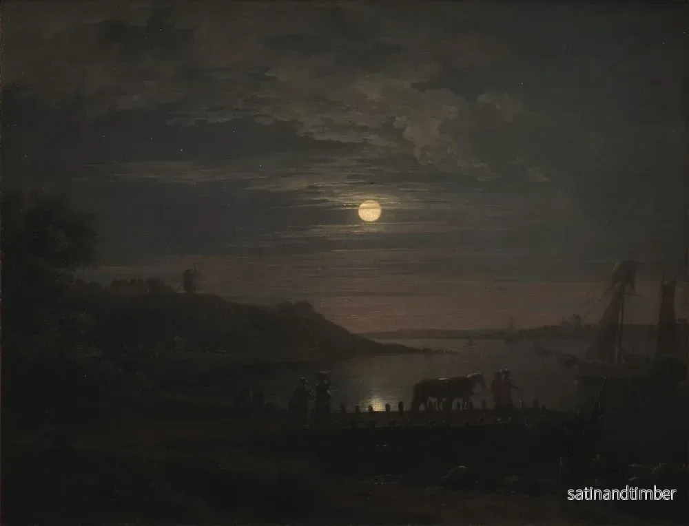 Reproduktion av målningen Le passage sur le Petit Belt à Snoghj au lever de la lune - Jens Juel - Bild 2