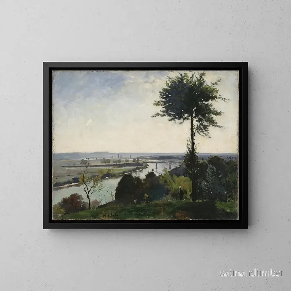 Reproduktion av målningen L'Arbre och floden III: Seine vid Bois-le-Roi - Carl Fredrik Hill