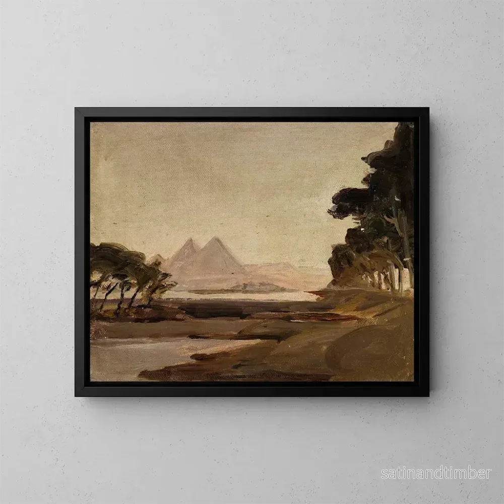 Reproduktion av målningen Vue des pyramides lors du voyage en Égypte – Jan Cybis Reproduktion av målningen Vue des pyramides lors du voyage en Égypte – Jan Cybis