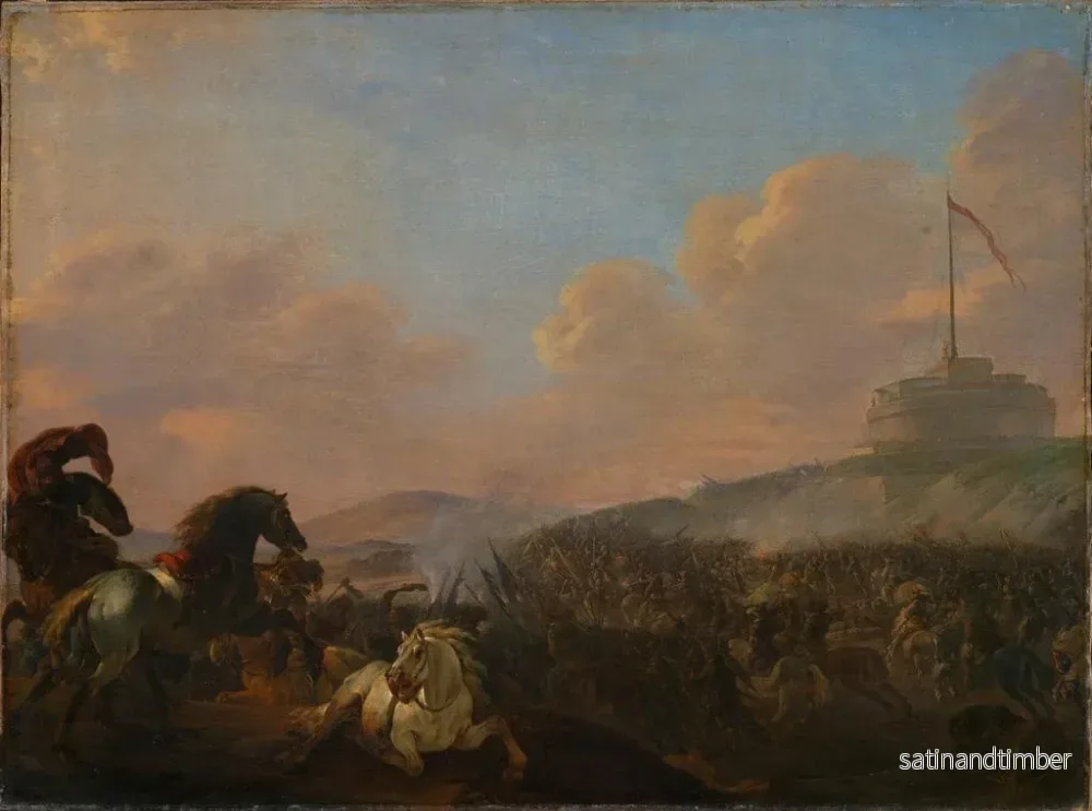 Reproduktion av målningen Bataille aux portes de Rome avec vue sur le château Saint-Ange - Herman van Lin - Bild 2
