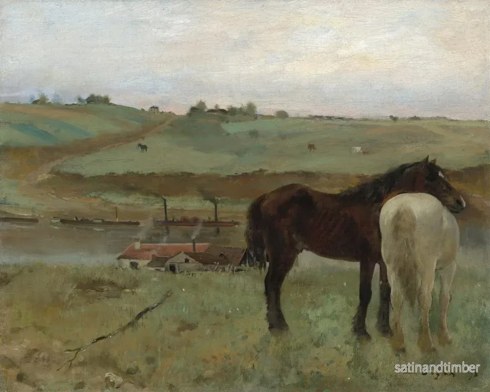 Reproduktion av målningen av hästar på en äng - Edgar Degas - Bild 2