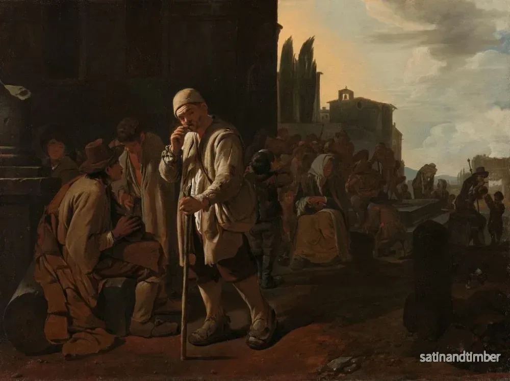 Reproduktion av målningen av att mata de hungriga - Michael Sweerts - Bild 2