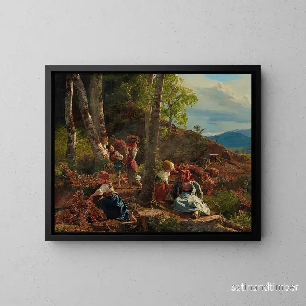Reproduktion av målningen av snäppa samlare i Wiens skog – Ferdinand Georg Waldmüller Reproduktion av målningen av snäppa samlare i Wiens skog – Ferdinand Georg Waldmüller