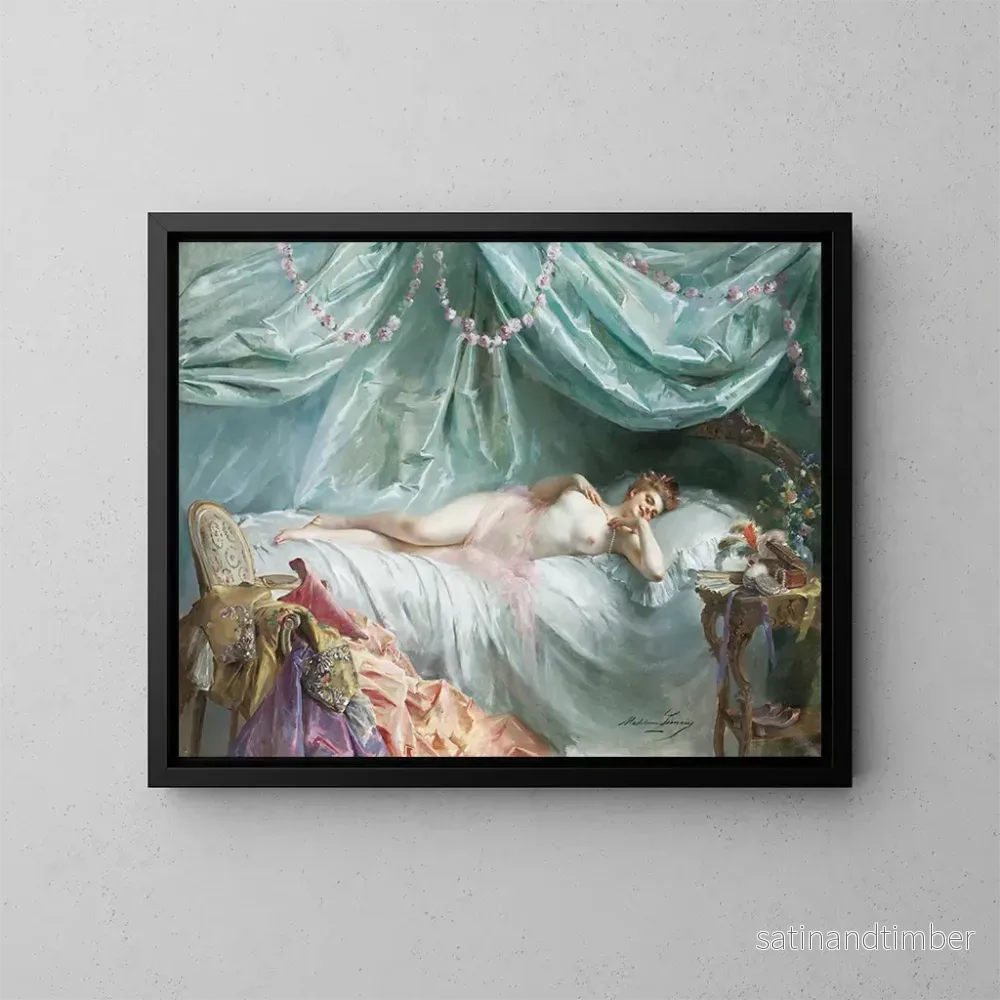 Reproduktion av målningen Le sommeil de Manon - Madeleine Jeanne Lemaire