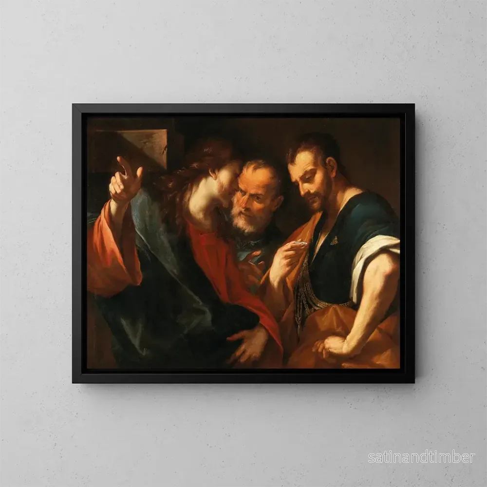 Reproduktion av målningen L'Argent de la dîme - Giovanni Battista Beinaschi