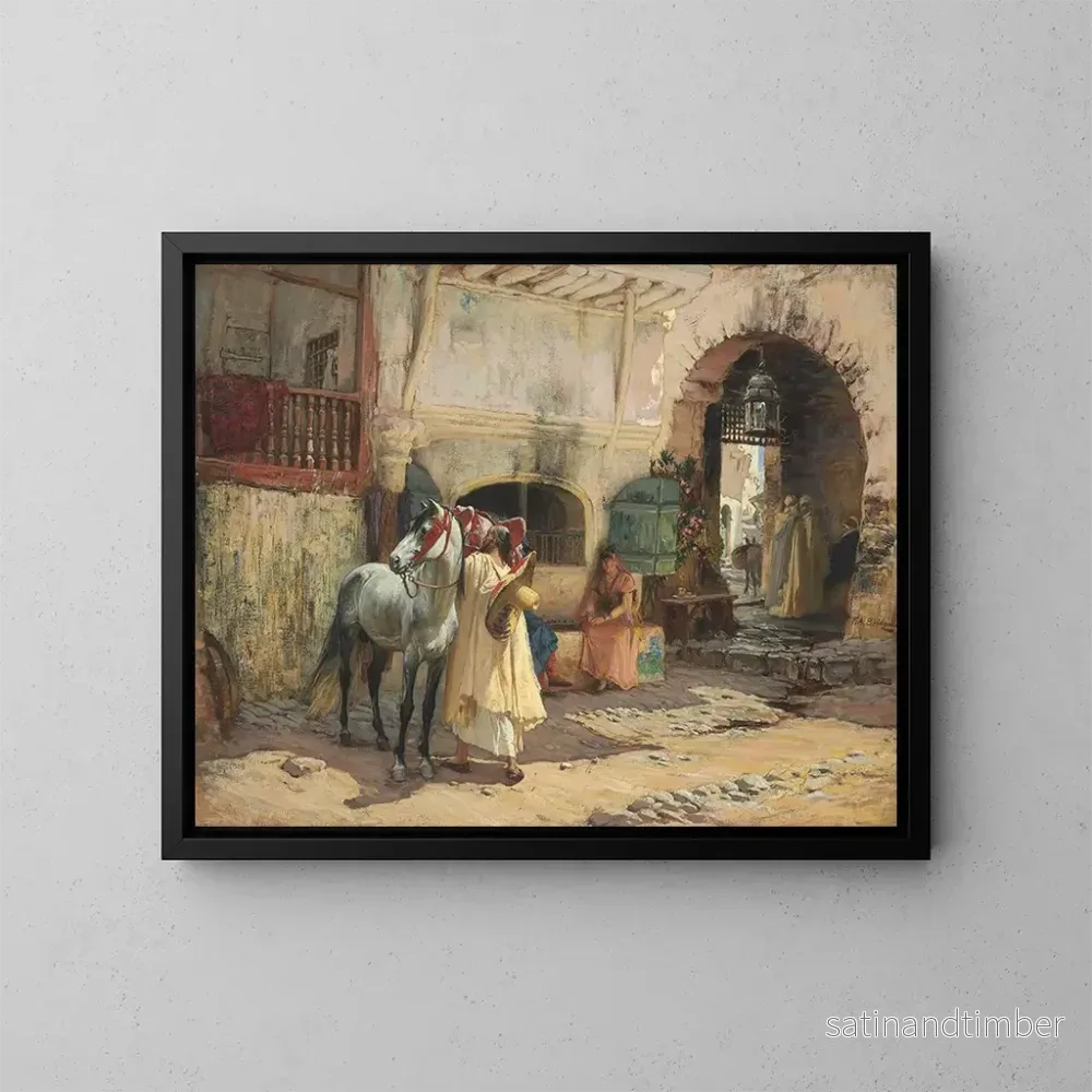 Reproduktion av målningen På väg för en promenad i Constantine, Algeriet - Frederick Arthur Bridgman