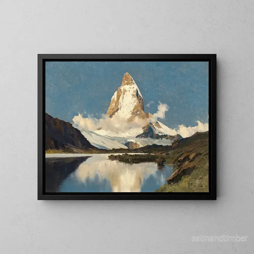 Reproduktion av målningen Cervin och Riffelsee-sjön - Hans Maurus