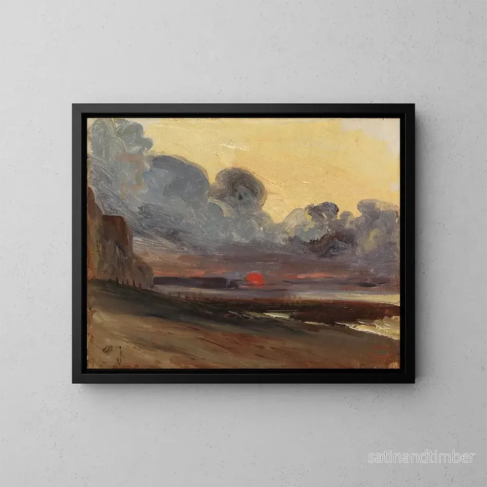 Reproduktion av målningen Solnedgång över den normandiska kusten - Eugène Isabey