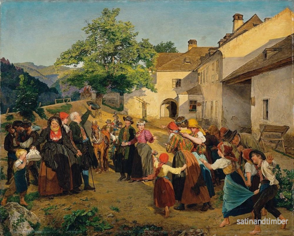 Reproduktion av målningen av avskedet av bruden från sina föräldrars hem - Ferdinand Georg Waldmüller - Bild 2
