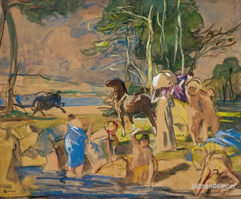 Reproduktion av målningen Studie för Nausicaa - Lucien Simon - Bild 2