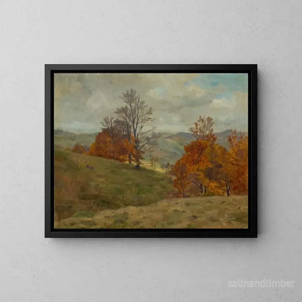 Reproduktion av målningen Landskapsbild av höst - Hans Brunner