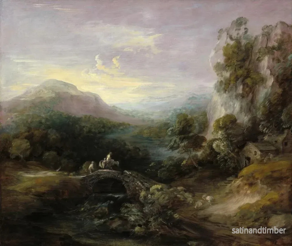 Reproduktion av målningen landskapsbild av berg med bro - Thomas Gainsborough - Bild 2