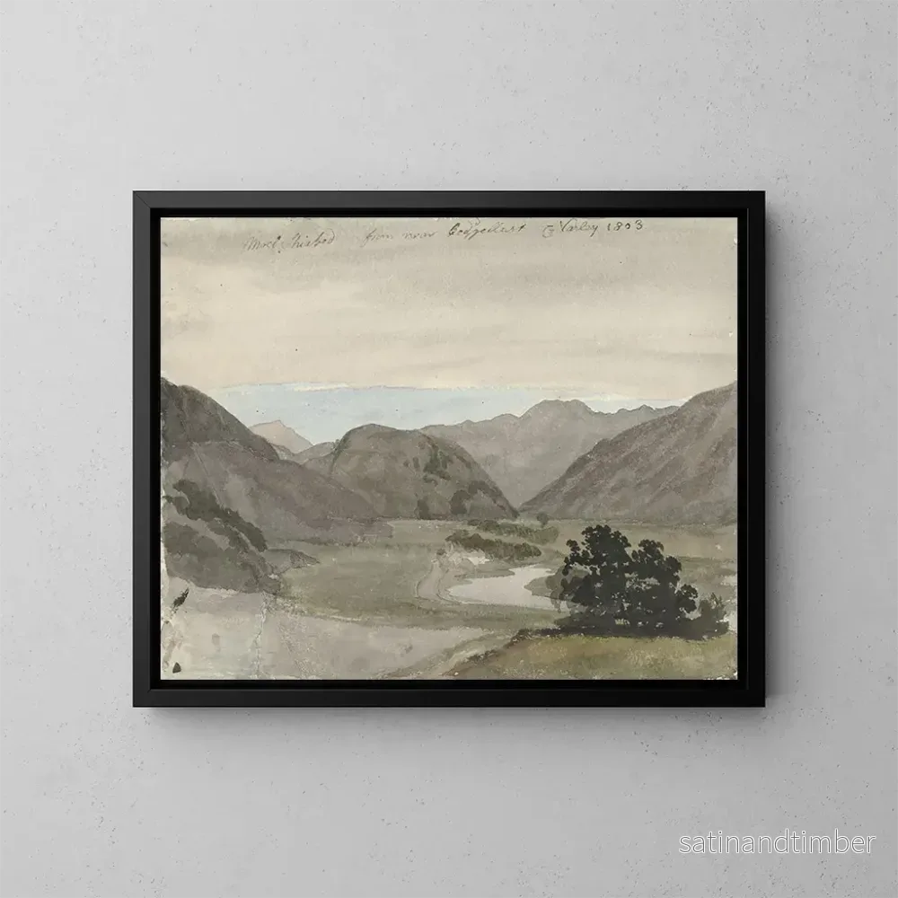 Reproduktion av målningen Vue de Moel Siabod depuis Beddgelert, Pays de Galles du Nord - Cornelius Varley
