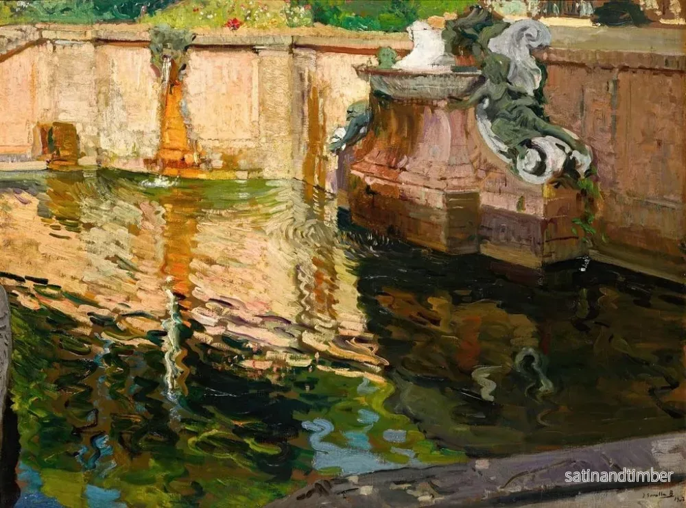 Reproduktion av målningen La Fontaine des Chevaux, La Granja - Joaquín Sorolla - Bild 2