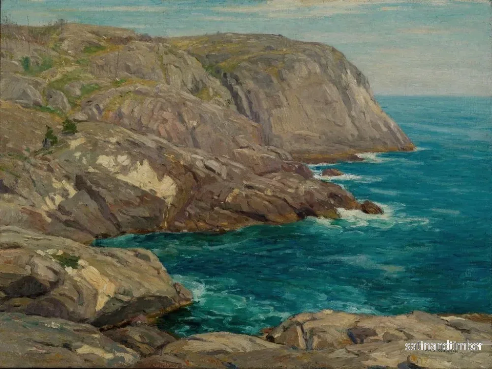 Reproduktion av målningen Les falaises de Monhegan - William S. Robinson - Bild 2