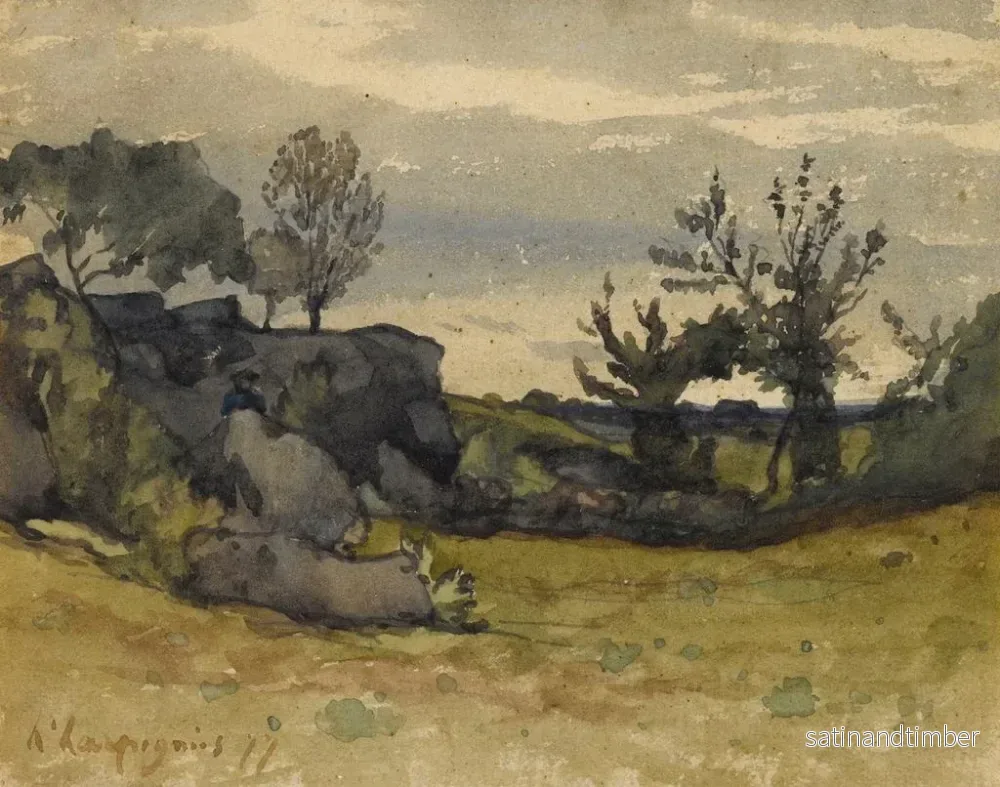 Reproduktion av målningen Le Vallon - Henri-Joseph Harpignies - Bild 2