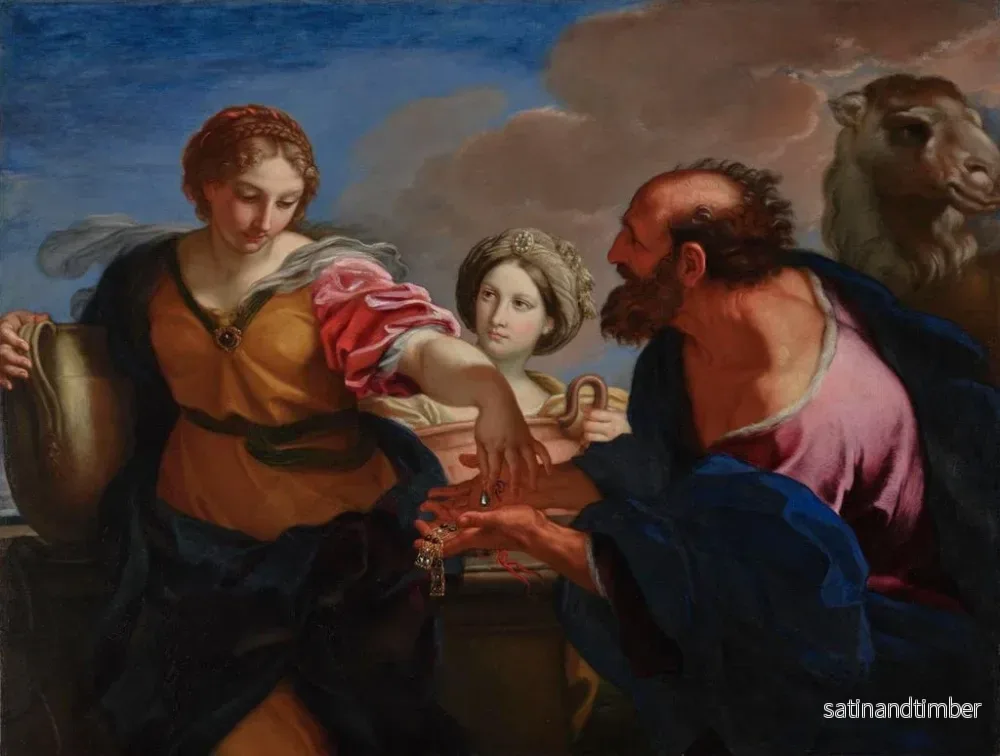 Reproduktion av målningen Rebecca och Eleazar vid brunnen - Carlo Maratti - Bild 2