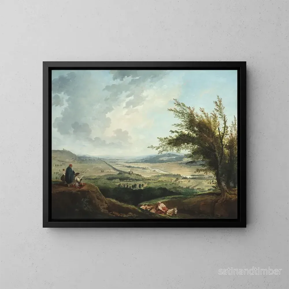 Reproduktion av målningen Ett stort landskap nära Paris - Hubert Robert