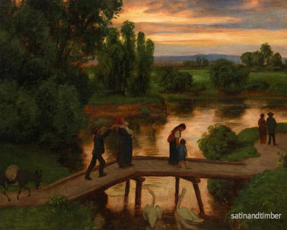 Reproduktion av målningen Le Pont Soir d'été - Hans Thoma - Bild 2
