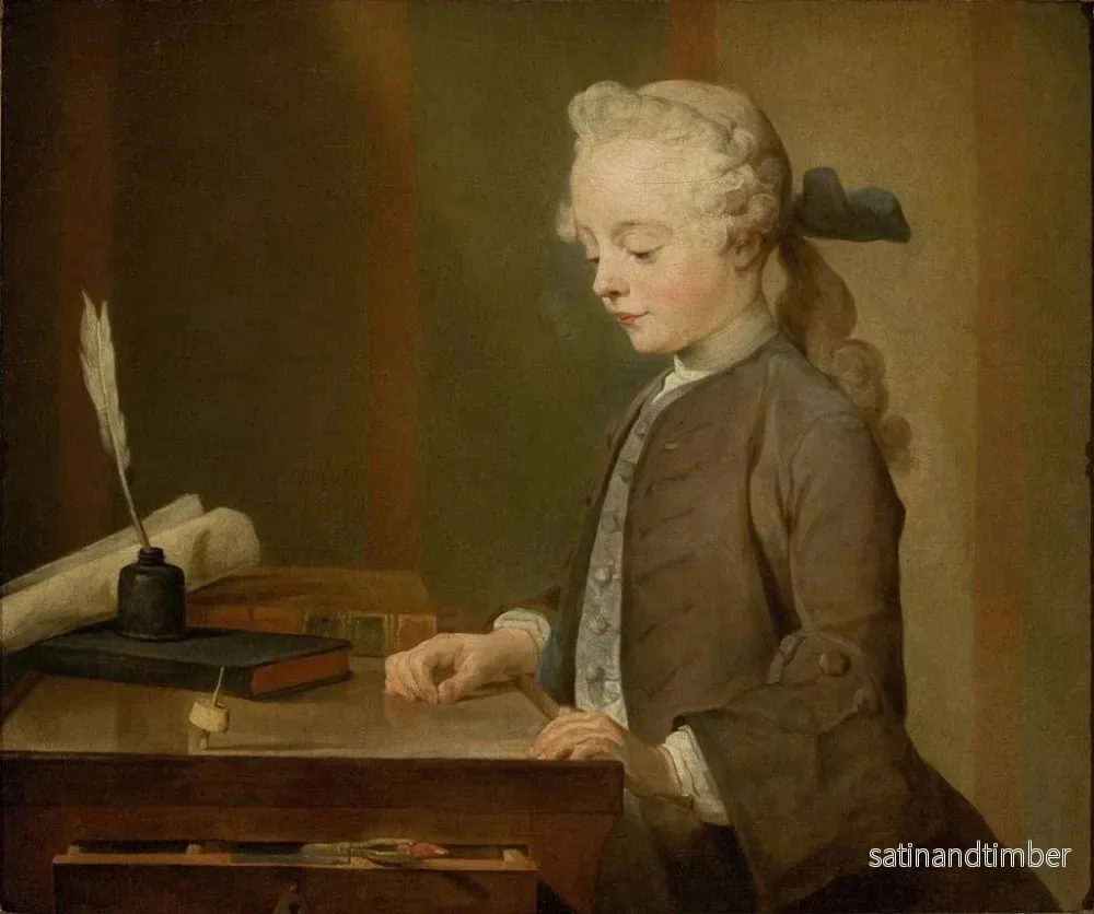 Reproduktion av målningen Portrait of Auguste Gabriel Godefroy - Jean Siméon Chardin - Bild 2