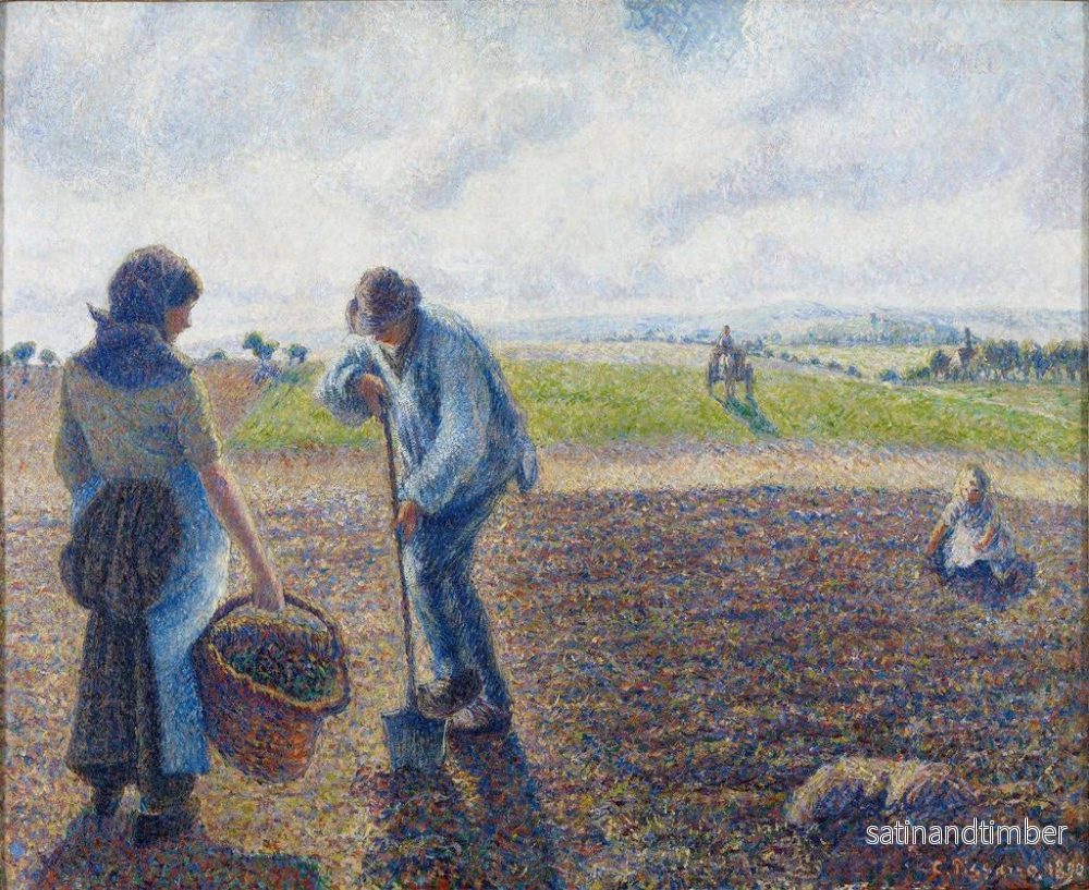 Reproduktion av målningen Landsbyborar i fälten - Camille Pissarro - Bild 2